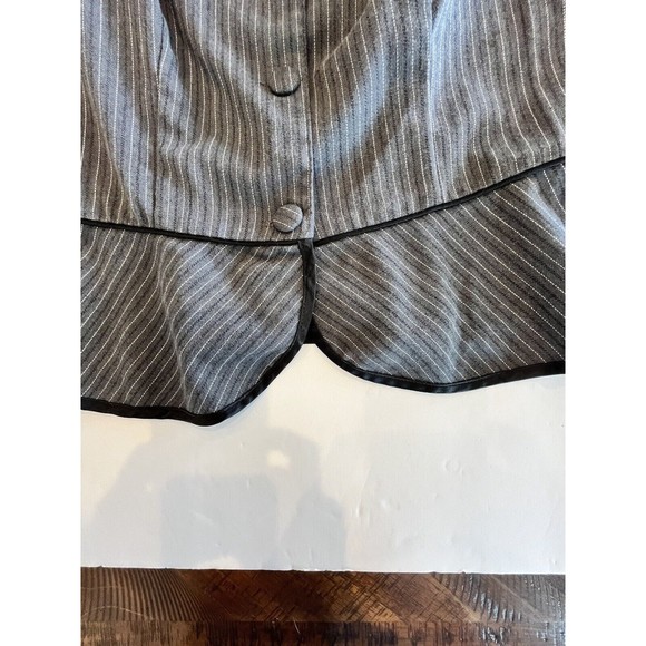 Speechless Blazer Junior Size 9 Grey Vintage Fitted Pin Stripe - Picture 9 of 10